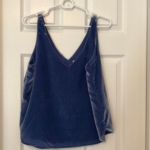 LOFT Blue Velvet Tank in Petite Medium